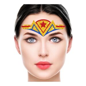 Csillogó arcdekorációs matrica - szuperhősnő