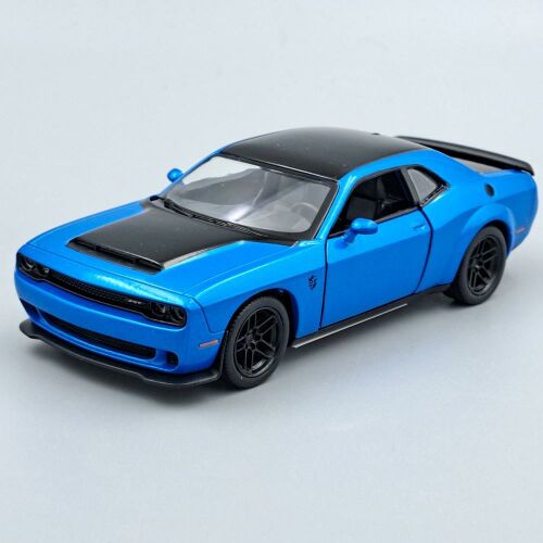Dodge Challenger SRT Demon 2023 öntött fém modell autó, kék fekete tetővel - Kinsmart