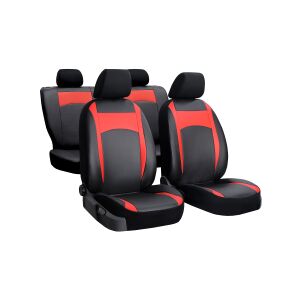 Prémium üléshuzat fekete piros teljes szett Design Leather 119845772 - Nonbrand Autó üléshuzat