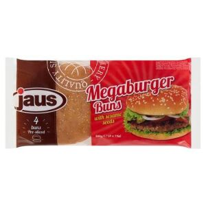 JAUS HAMBURGER ZSEMLE SZEZÁMOS MEGA 4DB 300G