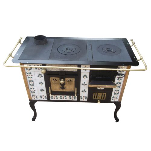 Pannónia Magyar Népi Csempeburkolatos Antik Sparhelt – Időtálló, Ritka és Egyedi Kézműves Remekmű a Hagyományok Jegyében 119865253