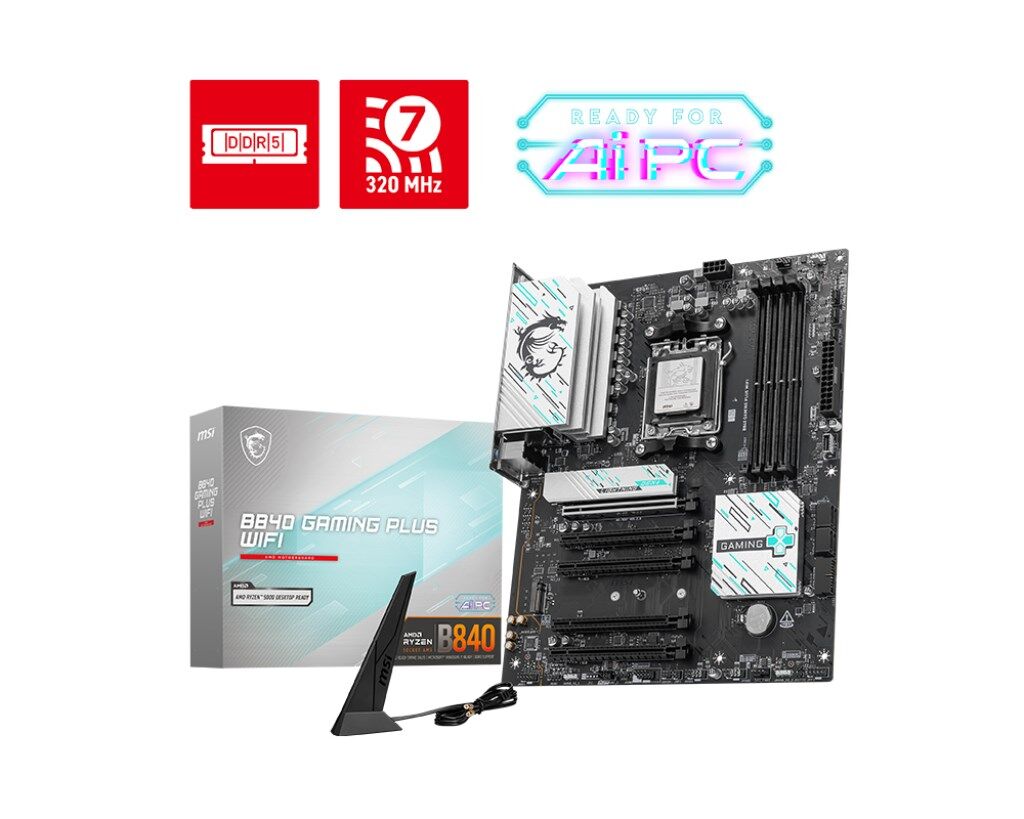 MSI B840 GAMING PLUS WIFI alaplap AMD B840 Socket AM5 ATX