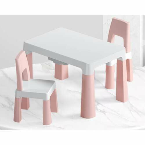 Pepita Dodo rózsaszín-fehér gyerek asztal szék szett