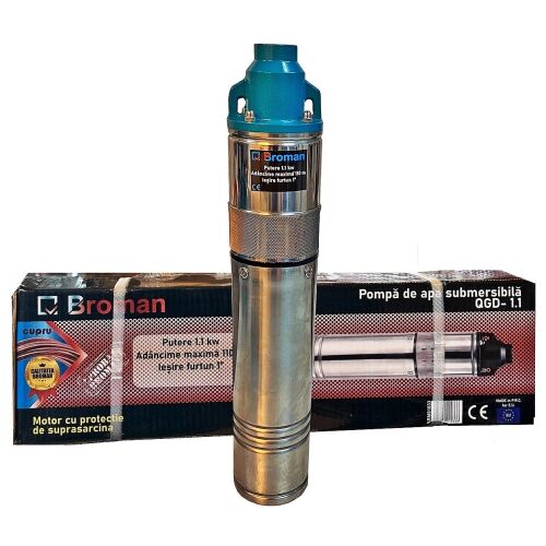 Búvárszivattyú Broman QGD, 1100 W, 110 m magasság, 3 mc/h, 1"