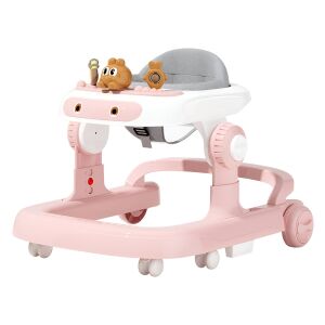 Baby Space Rabbit plimbător roz cu jucărie iepuraș, lumini și muzică - Premergatoare