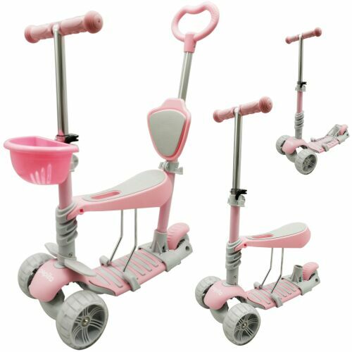 Pepita Ace 5in1 Multifunktions-Kinderroller mit Sitz und Schiebegriff #rosa
