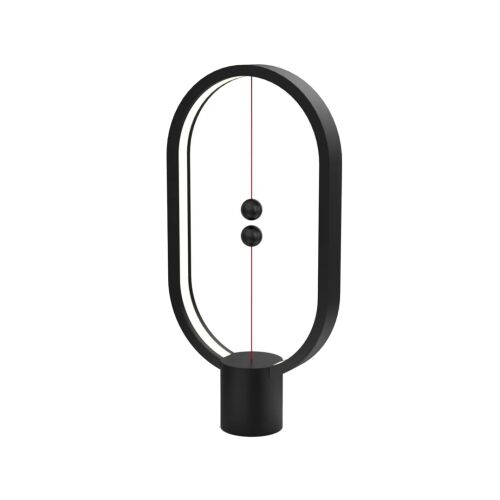 Allocacoc Ellipse Heng Balance Mágneses Levitációs LED Lámpa, fekete, modern design, minimalista, lebegő fény, mágneses kapcsoló