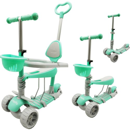 Pepita Ace 5in1 Multifunktions-Kinderroller mit Sitz und Schiebegriff #grün