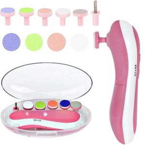 Elektrische Nagelfeile, Maniküre-Set für Babys, Kinder und Erwachsene, 6 Köpfe, rosa LED-Beleuchtung 119872273 - Babys & Toddler