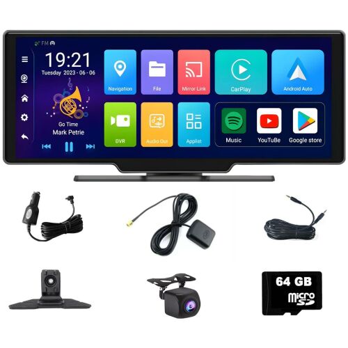 Autós navigációs rendszer 10,26 hüvelykes goBERA®, Android 13, 8 magos, 4 GB RAM, 64 GB ROM, Carplay és Android auto, Bluetooth 5.1, Wi-Fi, Dupla kamera, 1080P/1080P, IPS HD teljes érintőképe 119872356