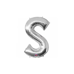 SuperShape - ezüst színű S betű fólia lufi