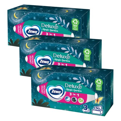 Zewa Deluxe Magic Garden Limited Edition 3 rétegű papír zsebkendő, 3 x 90 darab