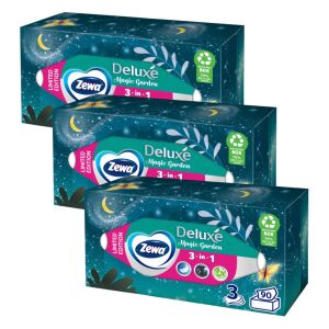 Zewa Deluxe Unscented 3 Ply Boxed Papier Taschentücher - Limited Edition 3x90pcs