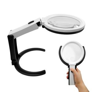 Többfunkciós nagyító, kézi, íróasztal, 12 X LED világítással, 1.8*138mm, 5*25mm