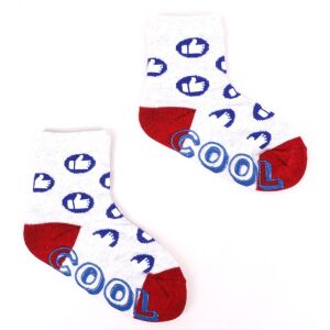 Yoclub ABS csúszásgátlós zokni 17/19 - szürke/kék &amp;#34;like&amp;#34; mintával 119888213 - Yoclub