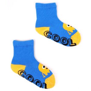 Yoclub ABS csúszásgátlós zokni 17/19 - kék/sárga 119888221 - Yoclub