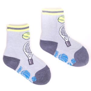 Yoclub ABS csúszásgátlós zokni 17/19 - szürke/teniszütő 119888230 - Yoclub