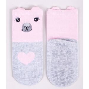 Yoclub ABS csúszásgátlós zokni 17/19 - szívecskés/láma 119888275 - Yoclub