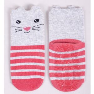 Yoclub ABS csúszásgátlós zokni 17/19 - csíkos/cica 119888277 - Yoclub
