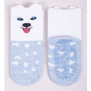 Yoclub ABS csúszásgátlós zokni 17/19 - szívecskés/kutyus 119888287 - Yoclub