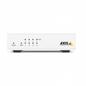 Axis D8004 4-Port Fast Ethernet PoE Neupravljani Switch, Prednji pogled - Axis