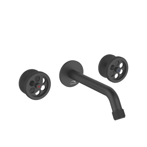 Laveo MURO falra szerelhető mosogató csaptelep szatén fekete kivitelben