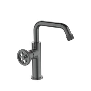 Magas mosdócsaptelep Laveo MURO mobilcsappal, szálcsiszolt grafittal