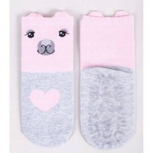 Yoclub ABS csúszásgátlós zokni 17/19 - szívecskés/láma 119911828 - Yoclub
