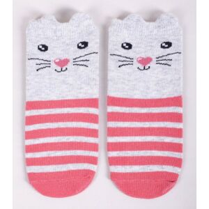 Yoclub ABS csúszásgátlós zokni 17/19 - csíkos/cica 119911829 - Yoclub