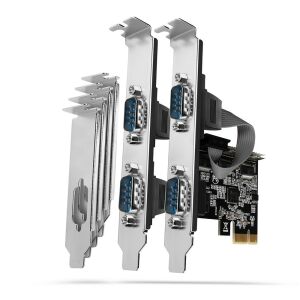 Axagon PCEA-PSN PCIe-Adapter mit 4x Seriell-Ports - ASIX AX99100 Chipsatz csatlakozókártya/illesztő Belső RS-232
