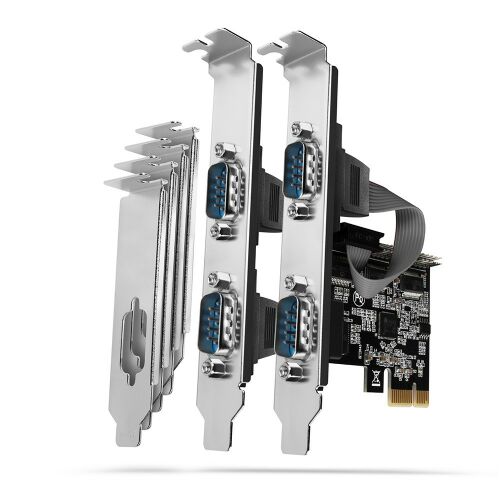 Axagon PCEA-PSN PCIe-Adapter mit 4x Seriell-Ports - ASIX AX99100 Chipsatz csatlakozókártya/illesztő Belső RS-232