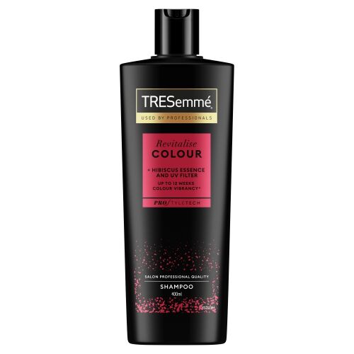 TRESemmé Revitalise Colour šampon za obojenu kosu, 400ml, s ekstraktom hibiskusa i UV filterom za do 12 tjedana intenzivne boje