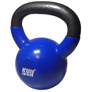 Kettlebell Kubi Sport 10 kg s vinylovým poťahom, modrá - Posilňovanie