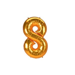 JumboShape - arany 8-as szám fólia lufi, 78 cm x 134 cm