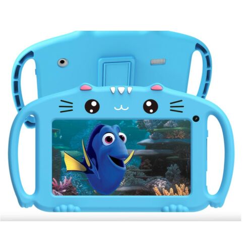 Gyermek 7 hüvelykes tablet kék rajzfilm védőtokkal
