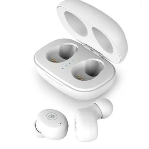 Căști albe True Wireless in-ear cu carcasă de încărcare