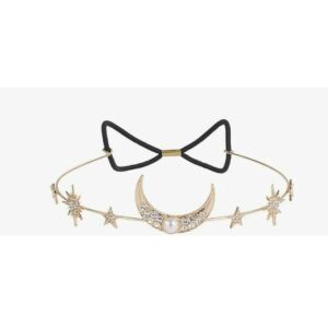 Strasszos hajpánt hold és csillag mintával fehér háttérrel - Fejpánt, fejkendő