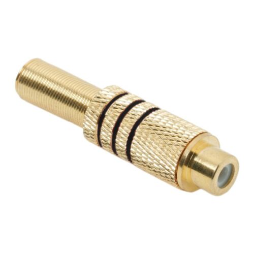 RCA aljzat, aranyozott RCA csatlakozó, 6mm kábelhez - Elektromos és hálózati csatlakozó