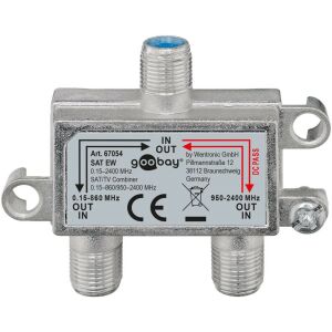 Goobay 67054 F Verteiler für TV- und SAT-Signale, 950-2400 MHz - Antennenverteiler
