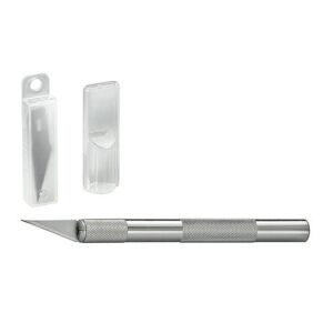 Fixpoint 77109 Präzisions-Bastelmesser mit Aluminiumgriff und Ersatzklingen - Tapetenschneider