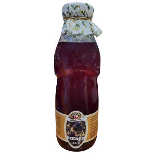 Syrop Jeżynowy 0.5L, Syrop z Czarnych Jagód, Obniżona Zawartość Cukru, Zawartość Owoców 50%