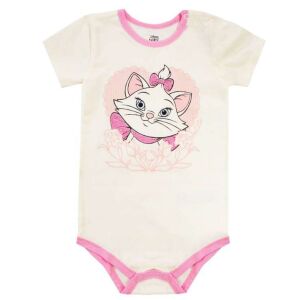 Disney Marie Katze Baby Body, 3-6 Monate, Kurzarm, weiß mit rosa Rand - Babys & Toddler