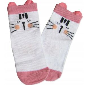 Yoclub pamut bokazokni 17/19 - fehér/rózsaszín/cica 119940912 - Yoclub