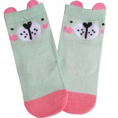 Yoclub pamut bokazokni 17/19 - zöld/rózsaszín/maci 119940917