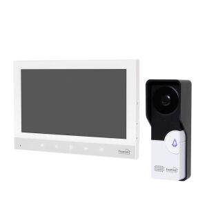 Sistem de interfon video Home DPV260 7 inci cu vizor nocturn, 30 tonuri de apel, funcție de interfon, butoane tactile, extensibil, alb - Home by Somogyi