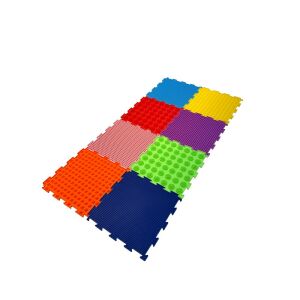 VivaFit Szenzoros masszázsszőnyeg szett, 8 darabos, színes, texturált, gyerekeknek, lábmasszázs, érzékszervi fejlesztés, egyensúly, koordináció - Vivafit