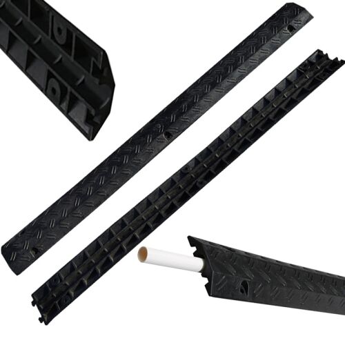 Schwarzer Schwellenkabelschutz mit Maskierungsplatte, 1 Meter Kabelschutz