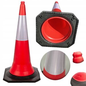 Verkehrskegel, Warnkegel, hart, reflektierend, hochreflektierende Säule 75 cm