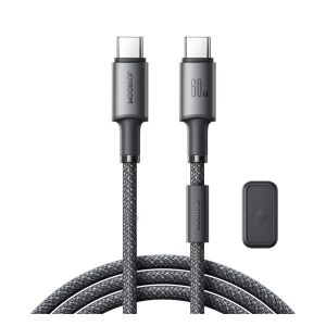 JOYROOM UNLIMITED adatkábel Type-C - Type-C, 120cm + mágneses kábelrendező, SZÜRKE 119960673 - Adatkábel