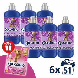 Coccolino Purple Orchid & Blueberries aviváž 6 balení s darčekovou vonnou vankúšikom - Pranie